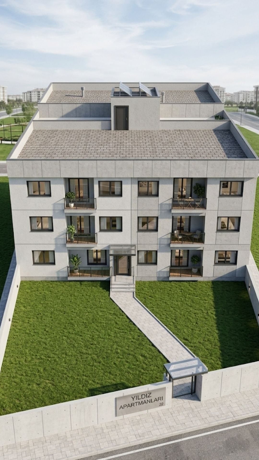 Çobanisa Konakları dış görünüş — kuşbakışı